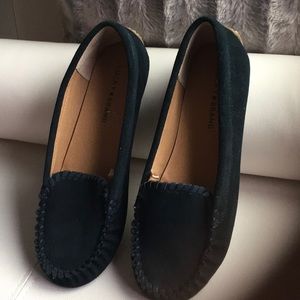 Navy Suede Moccasins Lucky Brand